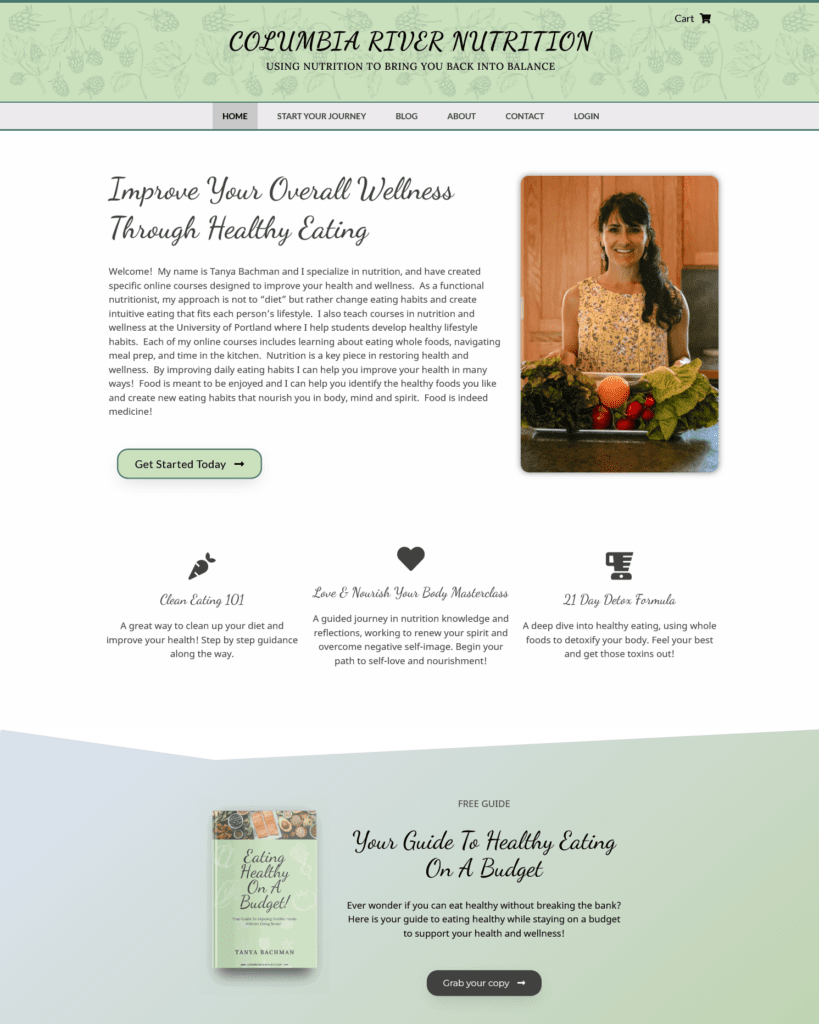 Columbia River Nutrition Website Preview