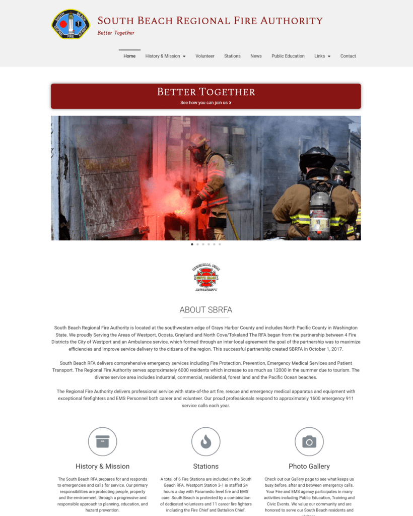 South Beach RFA Website Preview