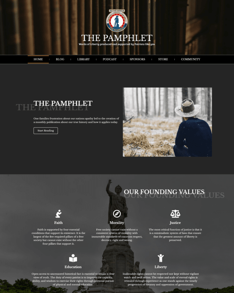 The Pamphlet Website Preview